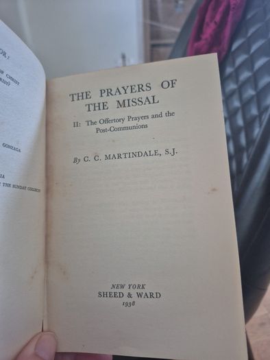 the prayers of the missal by C C Martin Dale published by seed and Ward