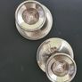 Vintage Ianthe Silver Plated Candlesticks - Pair of Mid-Century Open Loop Candle Holders (England) Image 3