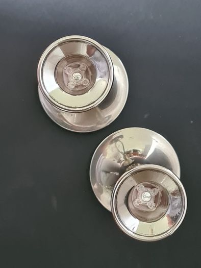 Vintage Ianthe Silver Plated Candlesticks - Pair of Mid-Century Open Loop Candle Holders (England)