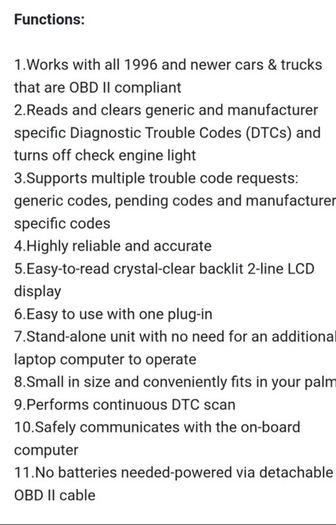U380 vehicle code reader
