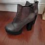 Faux leather dark grey ankle boots Image 3