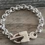 Silver Plated Padlock Bracelet Image 3