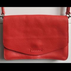 New Clarks Marva Wave Orange Leather Crossbody Bag