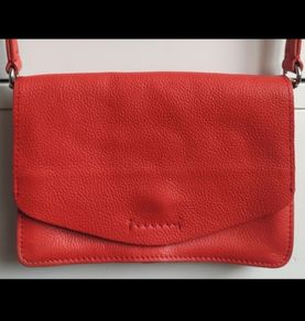 New Clarks Marva Wave Orange Leather Crossbody Bag