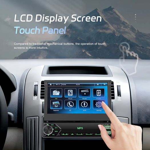 1DIN 7 Inch HD Manual Retractable Screen Car Radio MP5 Player Built In FM Radio Receiver Multifunctional Multimedia Autoradio For Car Radio 1 Din Entertainment System