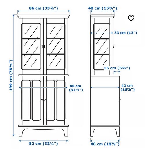 Ikea Lommarp cabinet with glass doors
