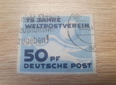 East Germany 1949 "75 Years Universal Postal Union UPU" 50 Pfennig Stamp cancelled - free standard postage