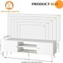 TV Stand for 55, 65 Inch TV, Entertainment Center with Adjustable Shelf, TV Console with 2 Cabinets, Media Console, Storage White TV Stand, 4 Cord Holes, for Living Room, Bedroom - White Image 3