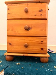 solid pine bedside drawer