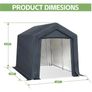 3m x 2m x 1.8m Portable Storage Tent Shed, Heavy-Duty Outdoor Shelter with Waterproof Cover and Roll-Up Zipper Door, Outdoor Garden Storage Tent for Motorcycles, Bikes and Boats Image 2