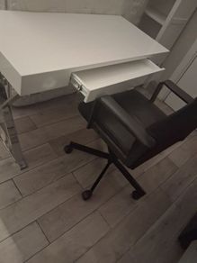 Home office desk and swivel chair