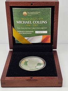 Ireland Silver Proof 2012 Michael Collins 1890-1922 Commemorative 10 Euro Coin in Original Holder with COA