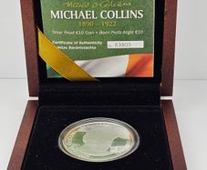 Ireland Silver Proof 2012 Michael Collins 1890-1922 Commemorative 10 Euro Coin in Original Holder with COA