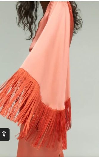 BNWT occasion asymmetric midi dress with fringe hem