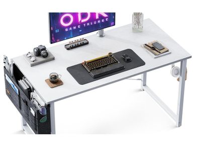100 by 48 cm Desk, Small Computer Desk for Home Office, Study Office Table for Small Space, Easy Assembly, White