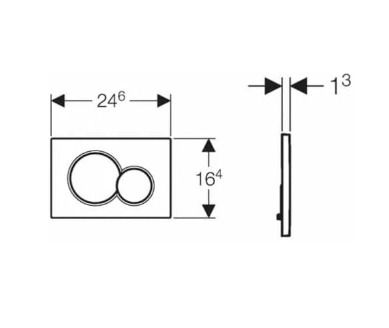 Geberit - Geberit Sigma01 Push Button, For Double Flush: Bright Chrome (115.770.21.5)