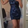 Navy sequin mini dress Image 6