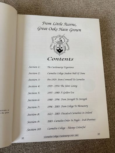 Rare Book of the History of Carmelite College in Castlemartyr, Cork