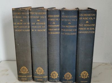 Antique Oxford history of music books