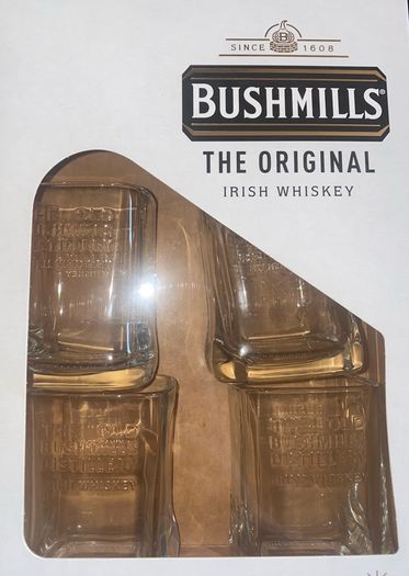 Bushmills whiskey glasses set of 4 brand new