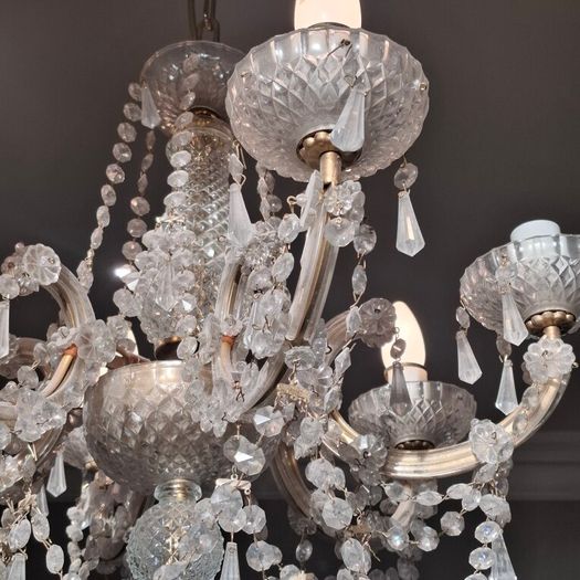 Vintage crystal 6 light chandelier