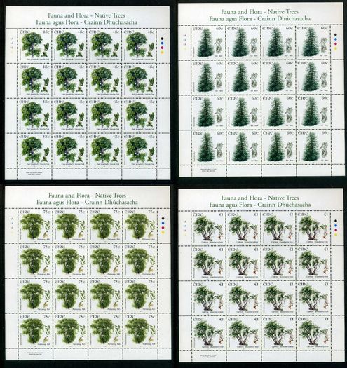 2006 Ireland Fauna & Flora Native Trees Commemorative Stamp Sheetlet Plate 1A1A1A1A Mint Never Hinged (MNH)