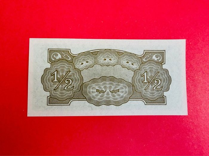 Japanese  Invasion  Money  BURMA   HALF RUPEE  1942 WORLD WAR 11 ( Uncirculated )