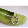 Solada Moda Green Suede Shoes EU36 UK3 Crystal Buckle Low Heel New Boxed  CAN POST Image 8