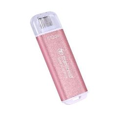 Transcend ESD300 Portable SSD 512GB Pink USB Type C High Speed 10Gbps Transfer