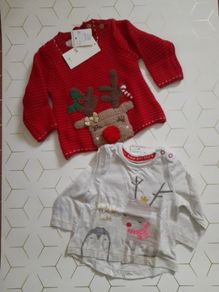 NEW baby Christmas top and jumper up to 3 months F&F
