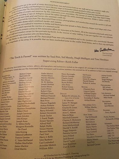 JFK Book "the torch is passed ".