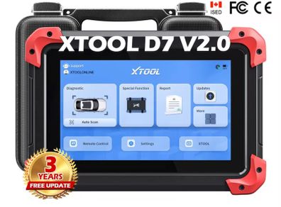 XTOOL D7 All System Car Diagnostic Tools Bidirectional Scanner ECU Coding Key Programmer 38+ Services Add CANFD Functions PK D7S