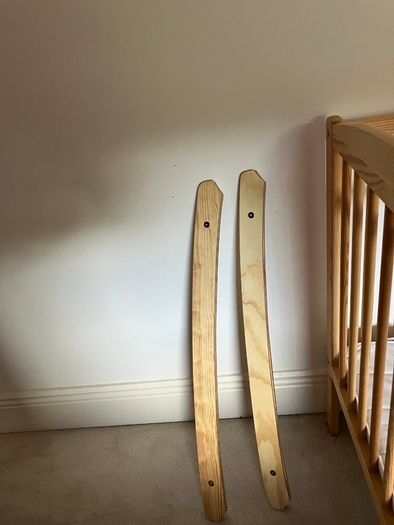Baby/Toddler Rocking Cot, solid pine wood, 60 x 120 cm