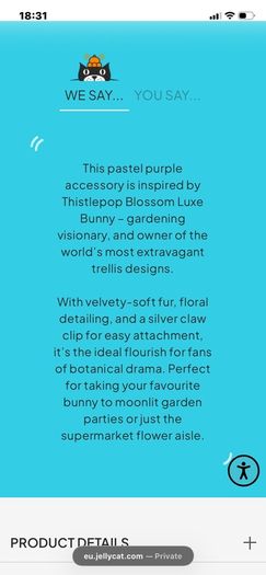 New JELLYCAT Thistlepop Blossom Bunny Bag Charm