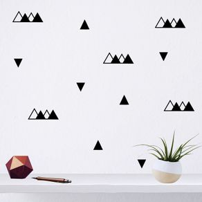 Black Triangle Wall Stickers, Triangle Pattern, Geometric Wall Decal, Triangle Wall Decals, Vinyl Decal Set, Wall Art, Gift ideas