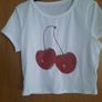 white cherries crop top Image 2