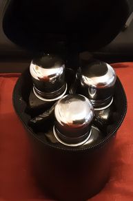 leather (et) case triple bottle flask
