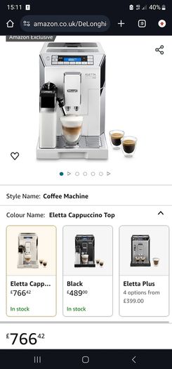 DeLonghi Eletta cappucino coffe machine