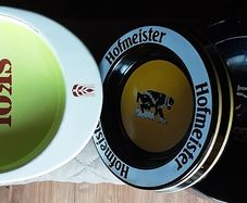 2 x vintage ashtrays, hofmeister sold