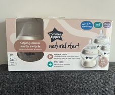 Brand New Tommee Tippee Natural Start Anti-Colic Baby Bottles 150 ml, Self-Sterilising, Pack of 3, Transparent