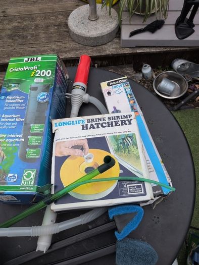 Aquarium filter, air pump and power funnel