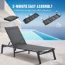 2Pcs Chaise Lounge Aluminum Patio Lounge Chairs with Adjustable 5-Position Recliner and Full Flat Tanning Chairs Image 5