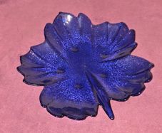 Vintage Cobalt Blue Leaf Dish