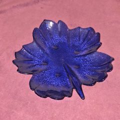 Vintage Cobalt Blue Leaf Dish