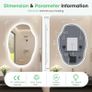 Irregular Bathroom Mirror with LED Lights 600x900mm, Bluetooth Led Bathroom Mirror, Anti-Fog, 3000K-6500K, Dimmable, Memory, HD Tempered Glass, IP44 Waterproof, Horizontal/Vertical Image 9