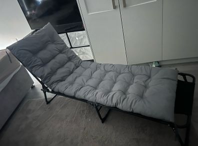 foldable camp bed + mattress