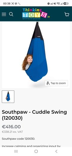 High quality Sensory Swing South Paw Cuddle Swing
