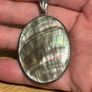 Vintage Sterling Silver Necklace with Abalone Shell Pendant Image 6