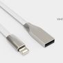 White 1m Zinc Alloy Data Sync / Lightning USB Cable for iPhone 7 6 6s Plus 5 Image 2