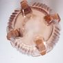 Vintage Deco Czech Pink Glass Large Footed Vase c.1930 Image 4